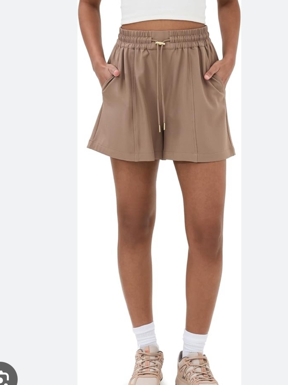Varley Taupe khaki Barket Shorts